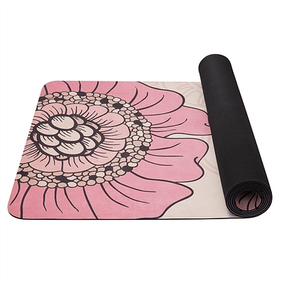 Yoga Mat - prírodná guma - vzor F 4 mm - béžová (185 x 68 x 0,4 cm)